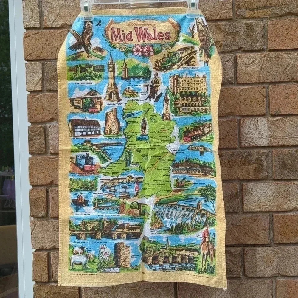 Vintage  Wales Tea Towel